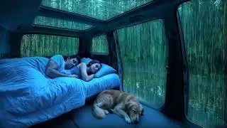 Cozy Rain with Thunder in Car | ASMR Rain Sounds for Deep Sleep