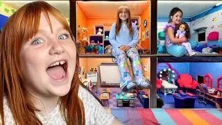 DAY 1 inside ADLEY's DOLL HOUSE!!  Surprise Party in the Park, Swimming, Water Slides, & waterpark!