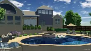 Pool & Spa Addressing Sloped Yard and Elevated Patio
