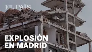 El momento tras la explosi&oacute;n de un edificio en Madrid