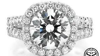Custom Split Shank Halo Engagement Ring