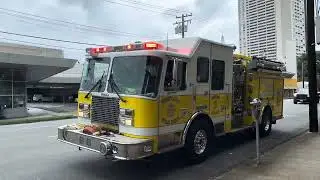 Honolulu fire department engine 2+slow screaming federal Q responding 
