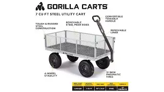 Heavy Duty Steel Utility Cart with Removable Sides