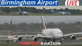 Sunday live : Planes in Action : Birmingham Airport : 23.11.25 #asmr #live #planespotting #avgeek