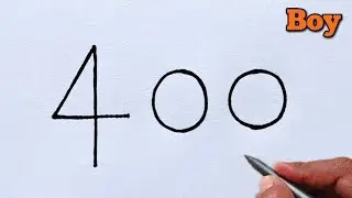 How to Draw a Boy Using 400 Number| Easy Number Drawing