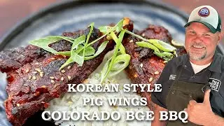 Korean BBQ Pig Wings on the Big Green Egg