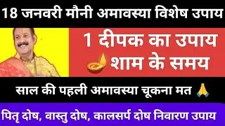 18 जनवरी मौनी अमावस्या के दिन पित्रो की शांति के लिए करें ये उपाय#mauniamavasya#pradeepmishra#upay 