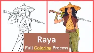 Raya Coloring Page | Calm & Relaxing Art Video
