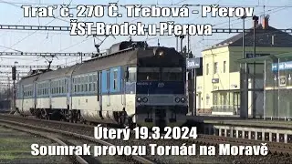 24.03.19 Soumrak Torn&aacute;d na Moravě 2 - el. jednotka 460 075 -5 na os 3225 v žst Brodek u Přerova