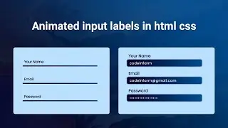 🔴How to make html css input label animation | floating placeholder text input in html 