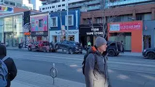 SUV and JEEP towed away by Tow Truck Queen Street Toronto February 2024