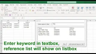[Excel sharing] Listbox content base on the keywords in Textbox || Tìm kiếm danh sách dùng Textbox