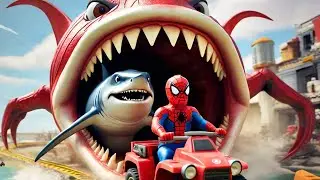 GTA 5 Epic Ragdolls | Spider-Shark vs SPIDERMAN ep.02 -S1 (Funny Moments)