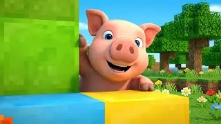 Minecraft Little Pig Ran From the Creeper | Nursery Rhymes for Kids & Baby Songs