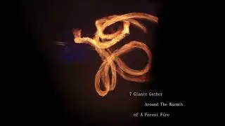 7 Giants Gather Around The Warmth of A Forest Fire