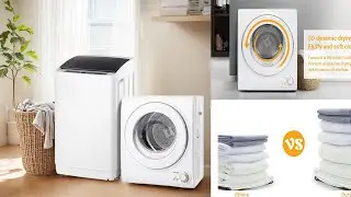 ROVSUN 17.8LBS Full-Automatic Washing Machine and Portable Clothes Dryer Set, Compact Laundry Waher