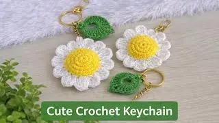 Crochet Keychain 🌼 How to Crochet Daisy Keychain l Flower Amigurumi Crochet Keychain Tutorial l