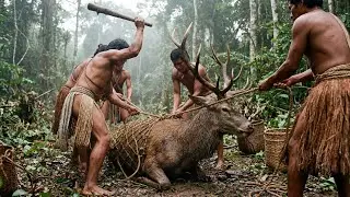 Kashmir Stag in the Amazon? | Jungle Survival Documentary (Korowai-Inspired Life Off the Land)
