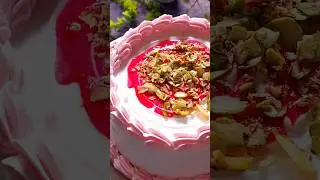 Stunning Pistachio Rose Cake Decoration in 30 Seconds #shorts #shortsfeed #youtubeshorts #cakedesign