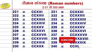 200 se 300 roman number | roman numbers 201 to 300 | roman sankhya 201 se  300 tak |