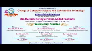 One Day National Seminar On Bio-Manufacturing of Value-Added Products, Valedictory Function.
