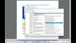 Enable/Disable Fast User Switching Windows 11
