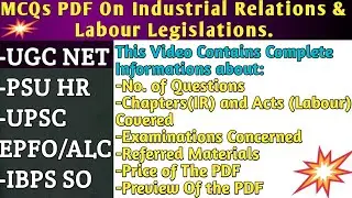 MCQs On Industrial Relations & Labour Legislations || PDF || UGC NET || UPSC EPFO/ALC || PSU HR