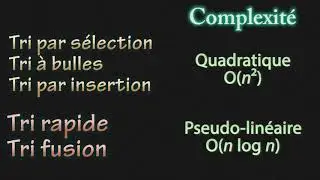 LES ALGORITHMES DE TRI