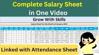 Complete Salary Sheet in One Video | Salary Sheet in Excel | @GrowWithSkills