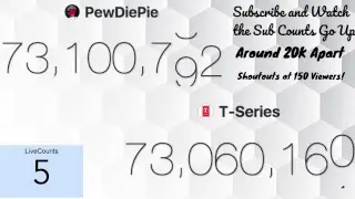 Pewdiepie vs T-Series LIVE SUB COUNT | THE END IS NEAR