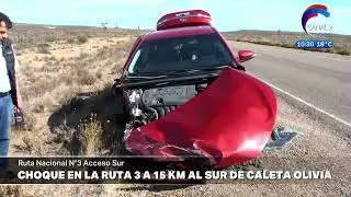 URGENTE: Accidente a sobre la Ruta Nacional N&ordm; 3 Acceso sur, a 15 Km. de Caleta Olivia.