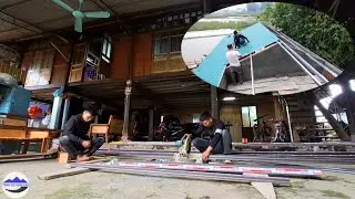 Làm hết công suất giúp nhà Người Gỗ chị ứt kênh Gái Bản lợp xong mái nhà, Gia công cửa nhôm kính