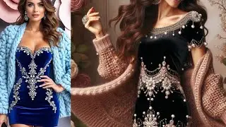 Nice Winter outfits,velvet vest shrug dress knitting pattern#fashion #wool #dress #designer#trending