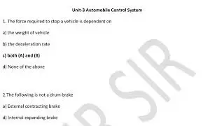 Unit 3 - Automobile Engineering - 3rd Year Diploma - MSBTE