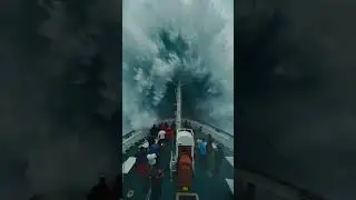 A dramatic cinematic shot capturing a group of diverse people on a large ship in the vast,#trending