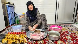 village life in Iran: Cooking traditional chicken stew for dinner | ILAM