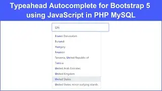 Typeahead Autocomplete for Bootstrap 5 using JavaScript in PHP MySQL