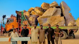 From Mountain to Marble Incredible Factory Process | Huge Truck Loading & Stone Cutting 