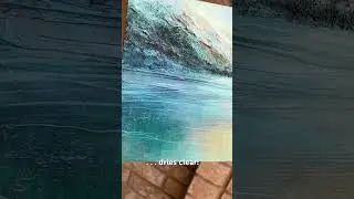 Watch me add gel gloss medium to this 6&rdquo;x6&rdquo; painting. #acrylicpainting #mountain #texturepainting