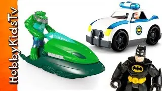 Police Car Chases K.Croc Swamp Ski! Batman + Commissioner Gordon Imgaginext Fisher-Price HobbyKidsTV