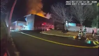 Watch: Video shows police response to huge factory fire
