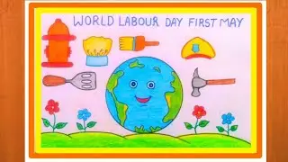 labour World Labour Day Drawing Easy Steps | World Labour Day Poster Drawing |How to Draw Labour Day