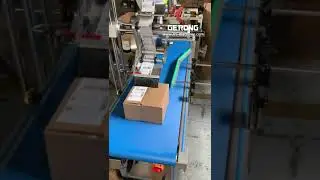Carton box tape middle sealing machine with labeling machine application video