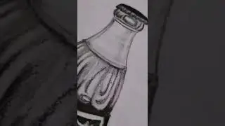realistic drawing of coca cola bottle......................... #charcoaldrawing #mithilaart