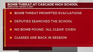 Bomb threat prompts evacuations at Cascade High School