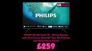 PHILIPS 4K LED Smart TV - 50 Inch Display with Pixel Precise Ultra HD Titan OS Platform.