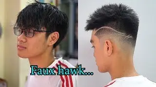 Chia sẻ kiểu tóc Faux hawk / Mid Fade / tóc bung , tóc dựng in TƯỜNG BARBER