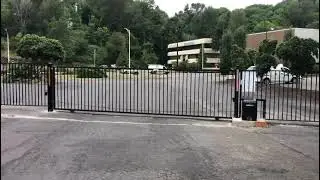 Black Metal Swing Gate with Automation  AD Construction Suburban Parking Access
