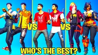 Legendary Similar Skins in Fortnite Dance Battle! (Golden Gear Midas, Meow Skulls, Lennox Rose)