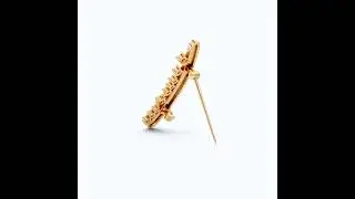 Men's Gold Brooch with Diamonds, 14K Yellow Gold Curved Pin for Suit or Wedding #brooch #foryou